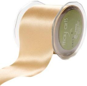 img 1 attached to 🍾 Champagne Satin Ribbon - May Arts, 2 Inches Wide