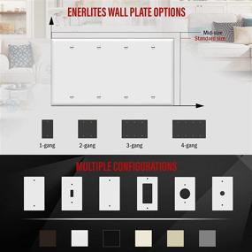 img 2 attached to 🔳 4-Gang ENERLITES Blank Device Cover Wall Plate, Unbreakable Polycarbonate Thermoplastic, 4.50&#34; x 8.19&#34;, White (Model: 8804-W)