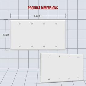 img 3 attached to 🔳 4-Gang ENERLITES Blank Device Cover Wall Plate, Unbreakable Polycarbonate Thermoplastic, 4.50&#34; x 8.19&#34;, White (Model: 8804-W)