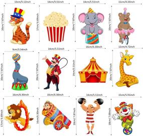 img 3 attached to Zonon 24-Piece Carnival Cutouts Party Supplies - Circus Theme Birthday Party Favors Featuring Circus Animals and Clown Performers - Vibrant Carnival Party Decoration