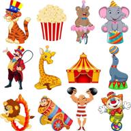 zonon 24-piece carnival cutouts party supplies - circus theme birthday party favors featuring circus animals and clown performers - vibrant carnival party decoration logo