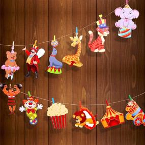 img 1 attached to Zonon 24-Piece Carnival Cutouts Party Supplies - Circus Theme Birthday Party Favors Featuring Circus Animals and Clown Performers - Vibrant Carnival Party Decoration