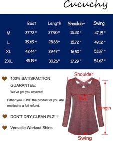 img 2 attached to Cucuchy Women's Flowy Long Sleeve Criss Cross Back Workout Shirts - Yoga Tops for Casual and Active Wear