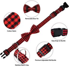 img 2 attached to 🐶 LEJGEQR Dog Collar with Bow Tie - Stylish Plaid Print for Small, Medium & Large Dogs