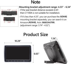 img 3 attached to 📺 2021 Headrest DVD Player 10.1 Inch | Universal Car Headrest Monitor | Portable DVD Player for Kids | Dual Screen Headrest DVD Player | Digital Touch Button | HDMI-C1100A