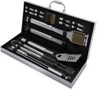 🔥 home-complete hc-1000 bbq accessories: 16pc grill set with case – perfect father’s day, wedding, or anniversary gift – silver barbecue tools logo