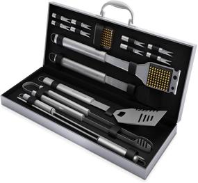 img 4 attached to 🔥 Home-Complete HC-1000 BBQ Accessories: 16PC Grill Set with Case – Perfect Father’s Day, Wedding, or Anniversary Gift – Silver Barbecue Tools