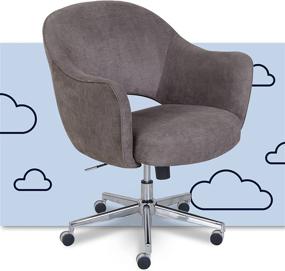 img 4 attached to 🪑 Enhance Your Workspace with the Serta Valetta Office Desk Chair: Midcentury Modern Style, Comfortable Memory Foam Padding, Chrome-finished Stainless-Steel Base in Gray