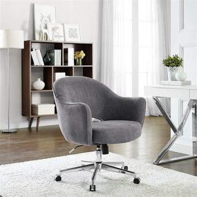 img 3 attached to 🪑 Enhance Your Workspace with the Serta Valetta Office Desk Chair: Midcentury Modern Style, Comfortable Memory Foam Padding, Chrome-finished Stainless-Steel Base in Gray