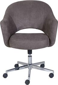 img 1 attached to 🪑 Enhance Your Workspace with the Serta Valetta Office Desk Chair: Midcentury Modern Style, Comfortable Memory Foam Padding, Chrome-finished Stainless-Steel Base in Gray