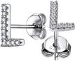 zirconia earrings alaphabet jewelry intial logo