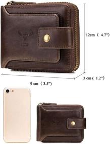 img 3 attached to 💼 BAIGIO Leather Zipper Wallet: Sleek and Stylish Men's Accessories