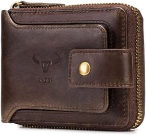 img 4 attached to 💼 BAIGIO Leather Zipper Wallet: Sleek and Stylish Men's Accessories