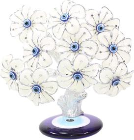 img 4 attached to 🌳 Turkish Blue Evil Eyes Money Fortune Tree Protection Good Luck Gift Home Decor - Prosperity Symbol for Wealth and Luck (White Flower 1)