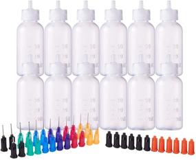 img 4 attached to 🧴 BENECREAT 12-Pack 1oz Multi Purpose DIY Precision Tip Applicator Bottles Set with 24 Tips & Caps - Perfect for Quilling, Glue, and Oiling Tasks