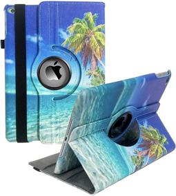 img 4 attached to 🌴 360 Degree Rotating iPad Air Case Cover – Auto Wake/Sleep iPad Case for Apple iPad 9.7 Inch 2018/2017 (Coconut Trees) – Perfect Fit for 6th/5th Generation iPads