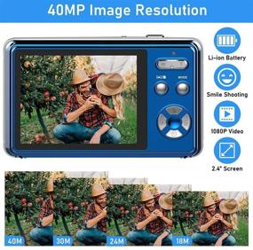 img 3 attached to 📷 40MP Blue Slim Digital Camera: Point and Shoot with Macro Function, 16X Digital Zoom, Rechargeable & Compact Vintage Blogging Camera!