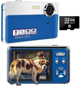 img 4 attached to 📷 40MP Blue Slim Digital Camera: Point and Shoot with Macro Function, 16X Digital Zoom, Rechargeable & Compact Vintage Blogging Camera!