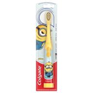 🦷 colgate minions kids battery powered toothbrush, extra soft bristles, 1 count (color may vary) logo