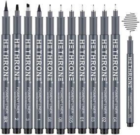 img 4 attached to Hethrone Calligraphy Pens Fineliner Micro Pen Set - Ideal for Beginners' Writing, Sketching, Illustration, Bullet Journaling (12 Sizes)