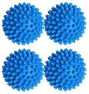 wetest pack of 4 dryer balls: eco-friendly fabric softener alternative - 2 inch, blue logo