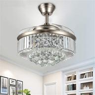 🌀 ruiwing 42'' modern fandelier crystal ceiling fan with led light and remote control - noise-free chandelier ceiling fan for bedroom and living room - 3 light modes, 3 speeds логотип