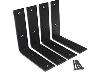 img 1 attached to 🛠️ Set of 4 Heavy Duty Metal Wall Brackets for Hanging DIY Storage or Decorative Shelving - 6" x 6" x 1.5", 5mm Thick Steel L Bracket - Ideal for Bookshelf or Industrial Shelves - Includes Screws