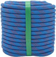 yuzenet braided polyester arborist rigging rope (3/8 inch x 100 feet) - strong pulling rope for climbing, sailing, camping, swings - blue and red logo