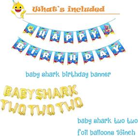 img 3 attached to 🦈 Baby Shark 2nd Birthday Party Supplies Kit - Decorations, Banner, Cake Topper, Balloons & More!