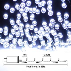 img 3 attached to 🎄 EEW 88FT 240LED Christmas Lights: Waterproof Twinkle Lights for Xmas Tree, Green Wire, 8 Modes, Cool White – Perfect for Holiday Decorations & Parties