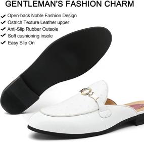 img 2 attached to XQWFH Leather Pattern Backless Slippers Men's Shoes in Loafers & Slip-Ons