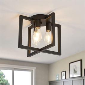 img 4 attached to 🔦 ZGLAOJT 3-Lights Ceiling Light Fixture, Industrial Semi Flush Mount Chandelier, Ceiling Lighting for Kitchen Living Room Bedroom Farmhouse Hallway Foyer" - Optimized Product Name: "ZGLAOJT 3-Lights Ceiling Light Fixture, Industrial Semi Flush Mount Chandelier for Kitchen Living Room Bedroom Farmhouse Hallway Foyer - Ceiling Lighting