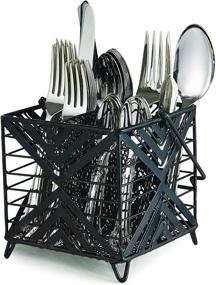 img 2 attached to 🔍 Enhanced SEO: Scott Living Luxe Flatware and Condiment Caddy, 5.25-Inch, Black