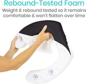 img 3 attached to 🚽 Vive Toilet Seat Cushion (2" Foam Cushion) - Hygienic Soft Padded Bathroom Attachment - Elongated, Standard Size - Comfort & Support Donut for Handicap, Adults, Coccyx Pain Relief
