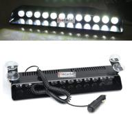 🚨 12w 12-led car truck emergency strobe flash light windshield warning light (white) with wecade logo