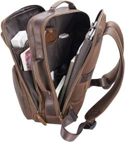 img 1 attached to 🎒 Stylish and Durable: TIDING Vintage Leather Backpack Rucksack - Perfect for Any Adventure