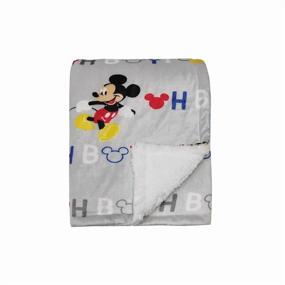 img 1 attached to 🐭 Disney Cudlie Baby Boy Mickey Mouse MNK/Sherpa Blanket: Stay Cozy with Oh Boy Print!