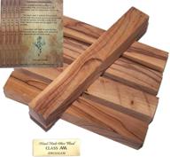 holy land market olive wood bethlehem pen blanks (set of 5) 5 pcs or blanks: 3/4"x 5-5.5" with certificate logo