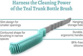 img 2 attached to 🍶 Teal Trunk Silicone Bottle Brush - Ultimate Hygiene with Easy-Grip Handle and Soft Bristles, BPA-Free Cleaning Brush - Aqua