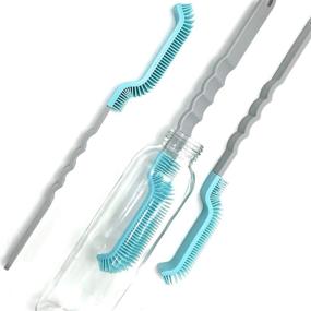 img 4 attached to 🍶 Teal Trunk Silicone Bottle Brush - Ultimate Hygiene with Easy-Grip Handle and Soft Bristles, BPA-Free Cleaning Brush - Aqua