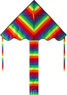 🌈 hengda kite rainbow delta kite - fun and easy-to-fly kite for kids - 60-inch best easy flyer, assemble, launch, and fly логотип