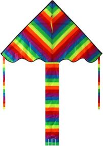 img 4 attached to 🌈 HENGDA KITE Rainbow Delta Kite - Fun and Easy-to-Fly Kite for Kids - 60-inch Best Easy Flyer, Assemble, Launch, and Fly