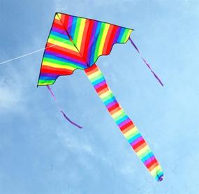 img 1 attached to 🌈 HENGDA KITE Rainbow Delta Kite - Fun and Easy-to-Fly Kite for Kids - 60-inch Best Easy Flyer, Assemble, Launch, and Fly