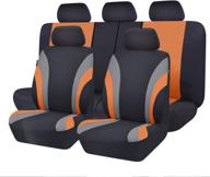 🚗 car pass line rider 11pcs universal fit car seat cover -100% breathable with 5mm composite sponge inside, airbag compatible - black and orange logo