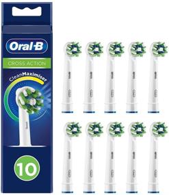 img 4 attached to Braun Oral-B 4210201321439 CrossAction Toothbrush Heads: Pack of 10 with Cleanmaximiser Bristles for Comprehensive Oral Care