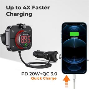 img 1 attached to Rexing FMT2 FM Transmitter Car Charger: Bluetooth 5.0, MicroSD, USB & Type C, Quick Charge 3.0, Enhanced Bass Music Player, Hands-Free Calling with Siri & Google Assistant