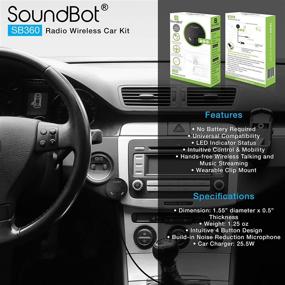 img 2 attached to 🚗 SoundBot SB360 Bluetooth 4.0 Car Kit: Hands-Free Talking, Music Streaming, USB Charger, Magnetic Mounts & Aux Cable Included