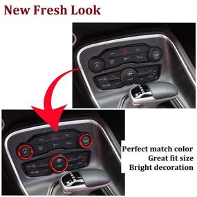 img 1 attached to 🔴 Red Air Conditioner CD Switch Button Knob & Engine Start Button Cover for Dodge Challenger Charger Chrysler 300/300s 2015-2020