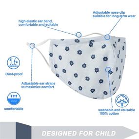 img 3 attached to 🌟 REACH STAR 12 or 6 Pack Reusable Washable Adjustable Face Masks with 3 Layer Safety Face Covering for Women and Children