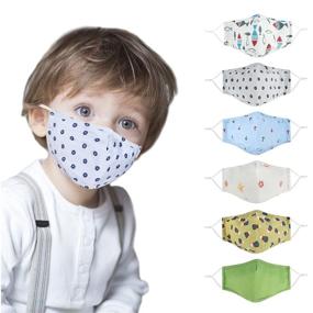 img 4 attached to 🌟 REACH STAR 12 or 6 Pack Reusable Washable Adjustable Face Masks with 3 Layer Safety Face Covering for Women and Children